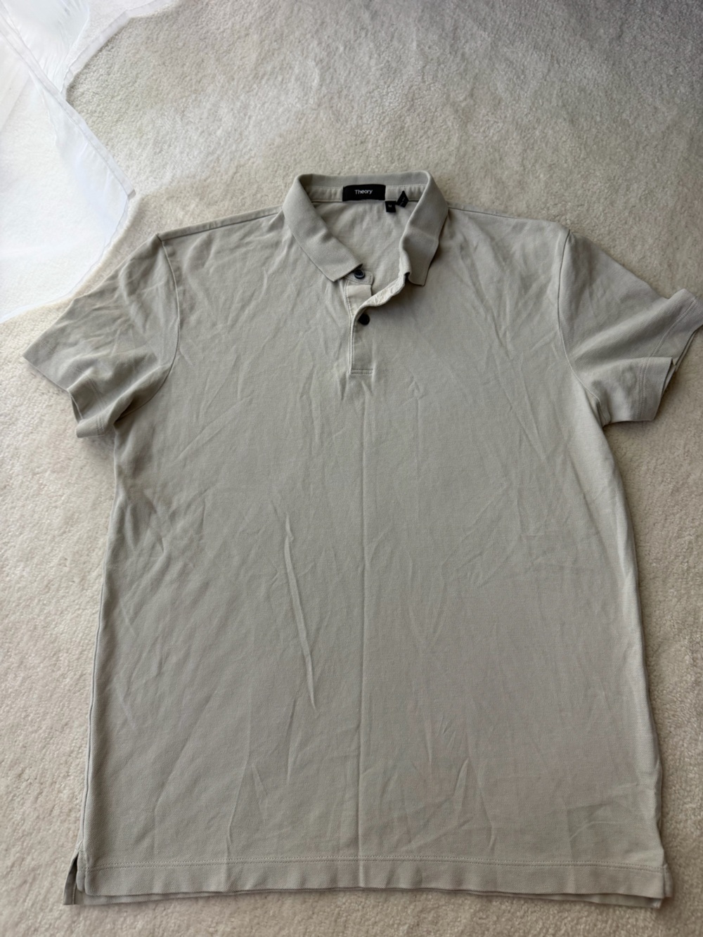 Theory Men's Beige Cotton Polo Shirt